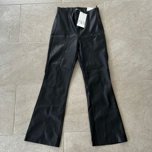 Zara leather pants bootcut, size Small, brand new with tags.